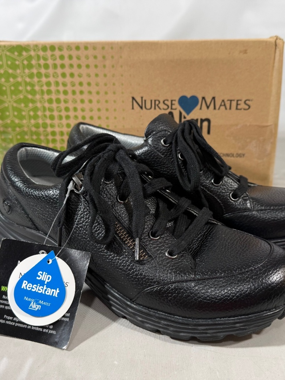 Nurse Mates Align Vigor Black Slip Resistant Work Comfort Shoes Womens Size 6.5